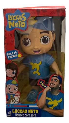 Boneco Lucas Neto 14 Frases Youtuber Presente Infantil