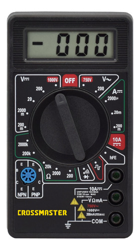 Imagen 1 de 4 de Multímetro Digital-tester 200-1000 Volts-crossmaster 9936583