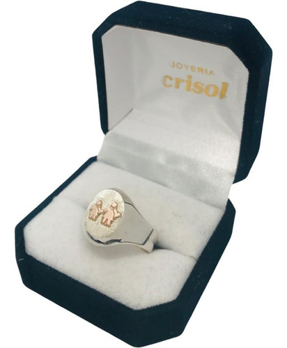 Anillo Educadora Preescolar Plata Y Logo En Oro