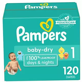 Pampers Baby-dry Disposable Diapers Size 1, 120 Count, Super