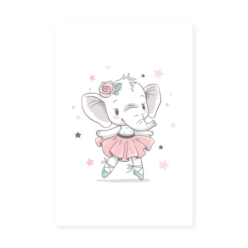 Imagem 3 de 7 de Placas Decorativas Elefante Rosa Para Quarto 20x30cm Kit 4un