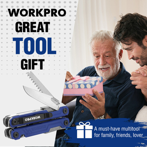 Alicates Multiherramientas Workpro 18 En 1 Con Funda Azul