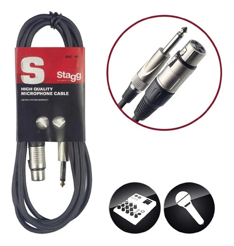 Cable Xlr Canon-plug Stagg Smc6xp 6 Metros Ficha Metalica