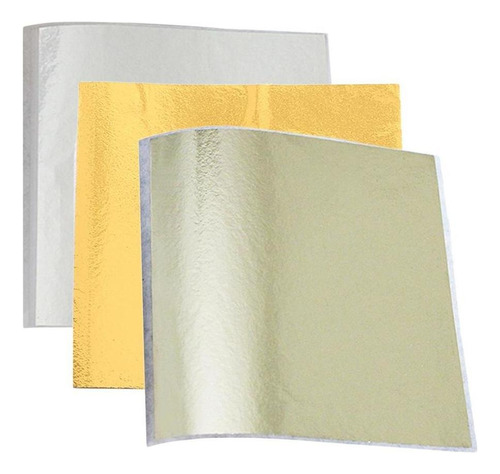 300 Hojas De Papel De Aluminio Dorado De 9 Cm, Adornos De