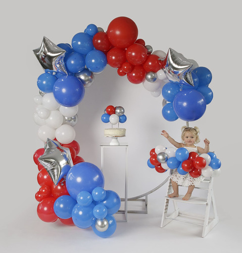 Red White And Blue Balloon Garland Kit  Cake Topper  15...