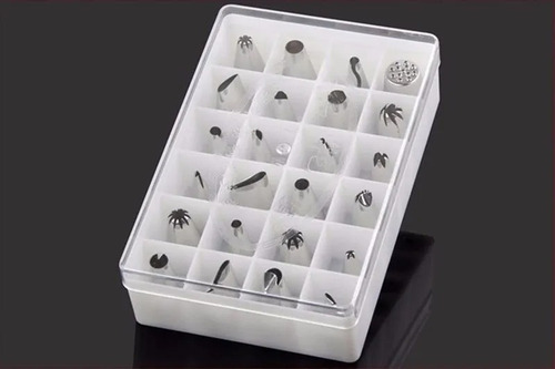 Set 24 Boquillas Picos Acero Inoxid + Caja Organizadora