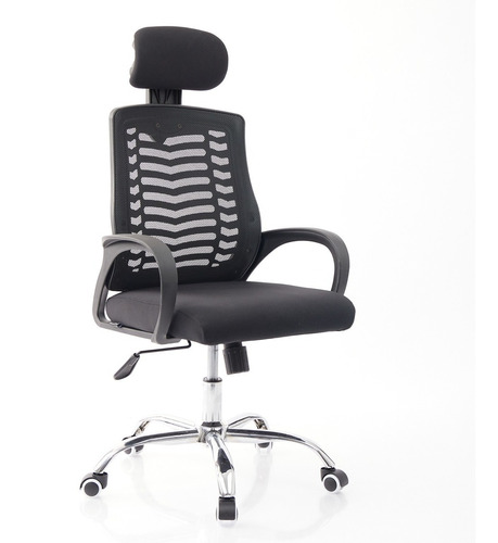 Silla De Oficina Ergonomica Con Cabecera Viggo - Negro