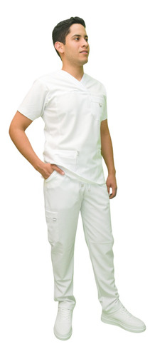 Uniforme Clínico Blanco Stretch Hombre Mod. Sport Meds