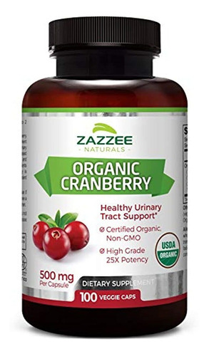 Zazzee Usda Organic Cranberry Extract, 12,500 Mg Strength