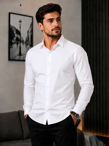 MLB 2622636078 Camisa Social Masculina Slim Fit Premium Manga Longa JM