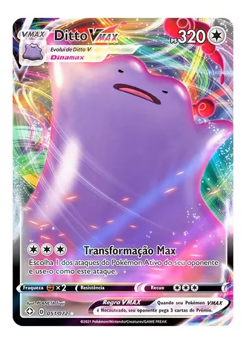 Carta Pokémon Ditto Vmax Shiny Destinos Brilhantes