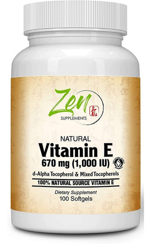 Zen Supplements Vitamina E - Unidad a $3329