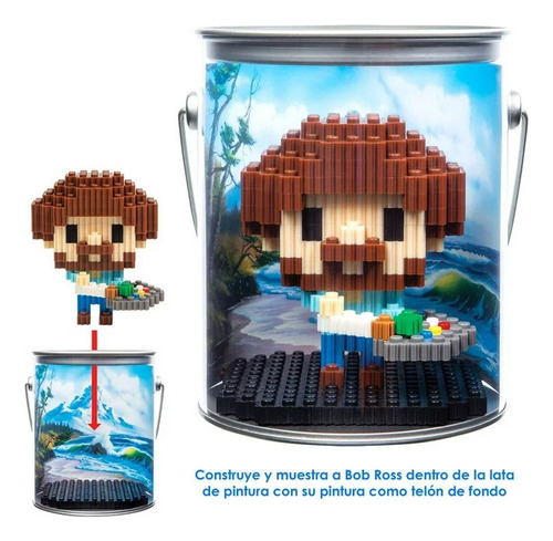 Pix Brix Bob Ross Pixel Art Puzzle Bricks 3d Pixel Figurine