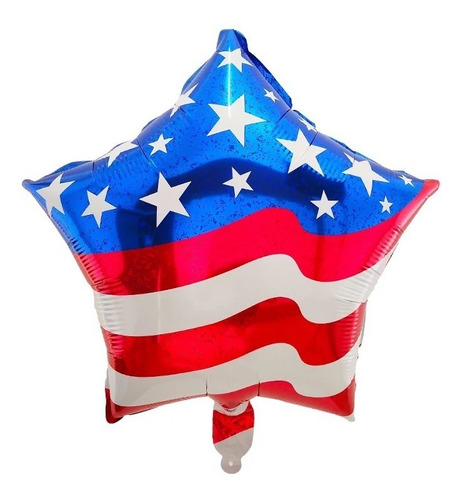 Globo De Estrella Con Bandera De Usa De 18inch 2 Unidades