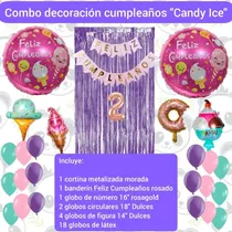Comprar Combo Decoración Cumpleaños Globos Helados Barquilla Dulces