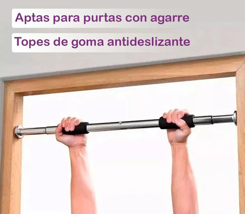 Imagen 3 de 7 de Barra Dominadas Extensible P/marco Puerta Abdominal Gym