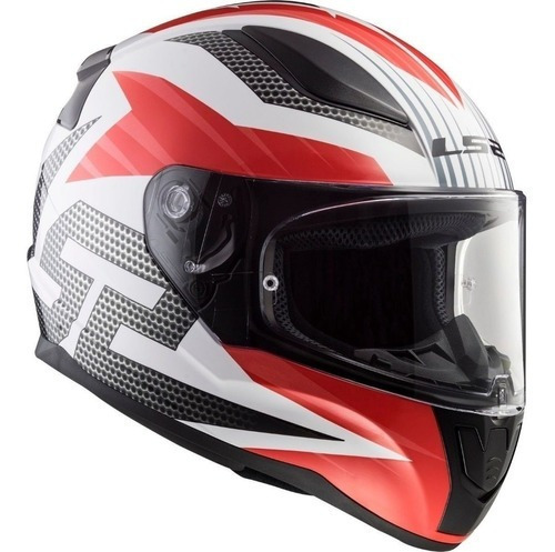 Casco Moto Integral Ls2 353 Rapid Grid Blanco Rojo 