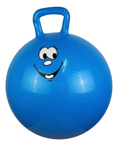 Bola Pula Pula 60 Cm Azul Alça + Baldinho De Praia Colorido