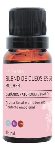 By Samia Blend Óleo Essencial Gerânio, Patchouli E Limão