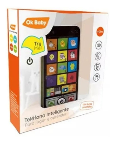 Telefono Inteligente Infantil Con Luces Y Sonido Ok Baby