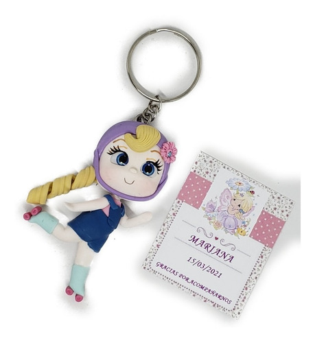 Recuerdo Fiesta 3 Pz Llavero Muñeca Pocket Patines +as33