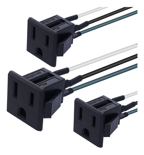 Panel De Enchufe De Corriente Us De 3 Clavijas 15a 125v...