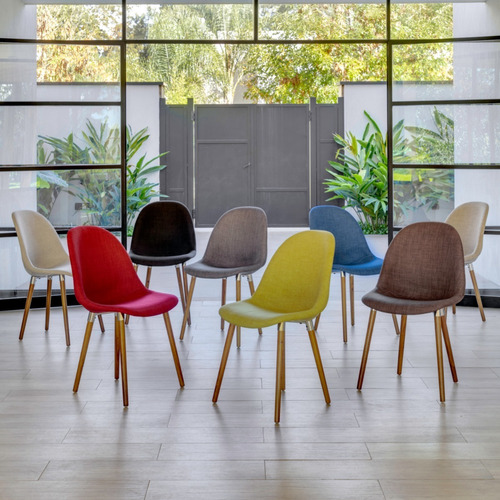 Imagen 2 de 3 de Silla De Comedor Tapizada Diseño Nina Wood Rossi