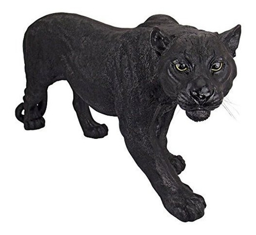 Diseño Toscano Shadowed Predator Black Panther Statue Pequeñ