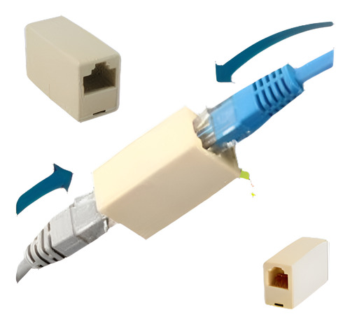 10x Adaptador Ethernet Lan Rj45 Cat5e Extender Plug Red Cabl