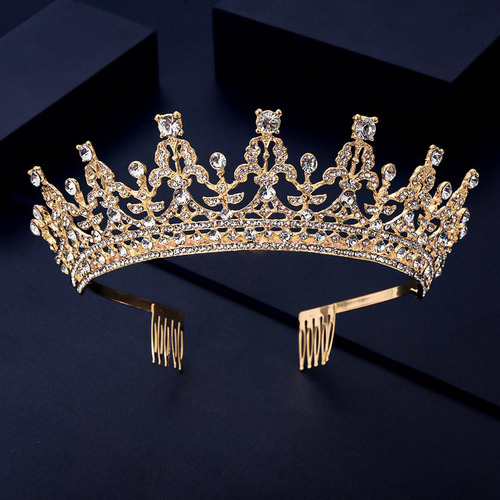Corona De Princesa Reina Tiara Con Peine Cristal Rhinestone