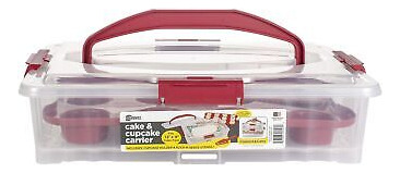 Buddeez Cupcake And Cake Carrier; Stackable Holder Inclu Ssb