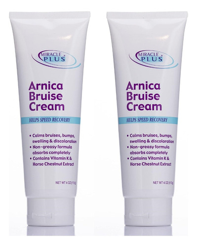 Miracle Plus Arnica Bruise Cream,4 Oz By Miracle Plus Pack 2