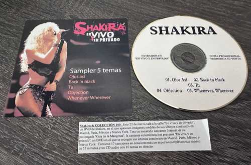 Shakira - En Vivo Y En Privado Promo Español Cdr Sample