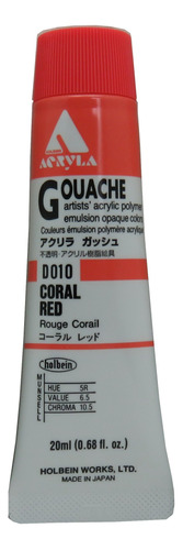 Emulsion Polimero Acrilico 0.7 Fl Oz Rojo Coral D010