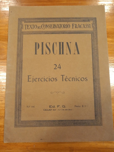 Pischna 24 Ejercicios Tecnicos N 196 Partitura