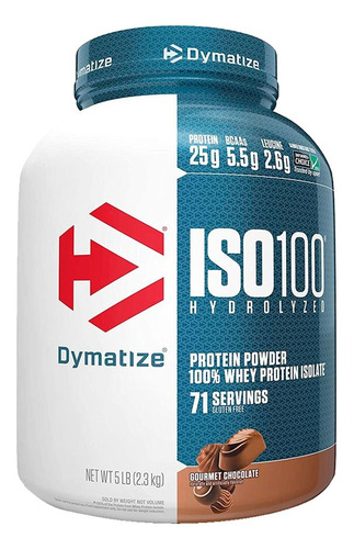 Suplemento en polvo Dymatize Nutrition  ISO-100 proteína sabor chocolate