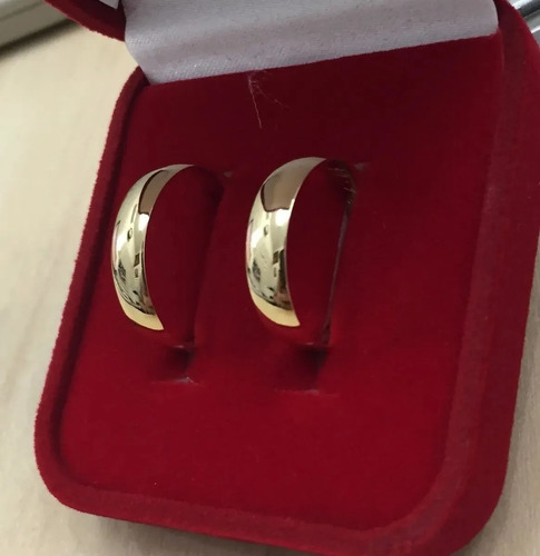 Par De Alianças Com 4 Mm 5 Gramas M Ouro 18k Com Nota Fisc