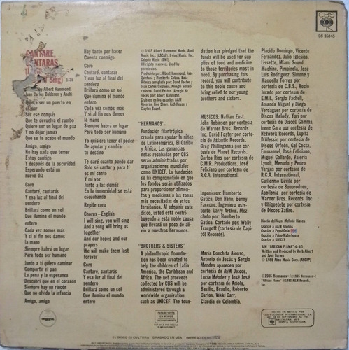 Disco De Vinilo Hermanos , Cantare-cantaras (Usado)