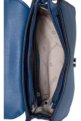 Bolsa Mujer Crossbody Olimba Con Correa 88481 Azul Oscuro Lisa Oro