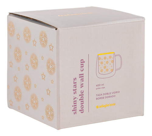 Taza Doble Vidrio Shiny Stars 400 Ml