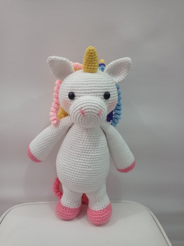 Imagen 2 de 6 de Unicornio Peluche Tejido A Mano