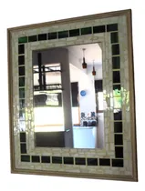 Comprar Espejo Decorativo Con Craquelado Y Venecitas- 30x25cm Blanco