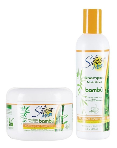 Kit Shampoo Silicon Mix Nutritivo Bambú 236ml + Mascara 225g