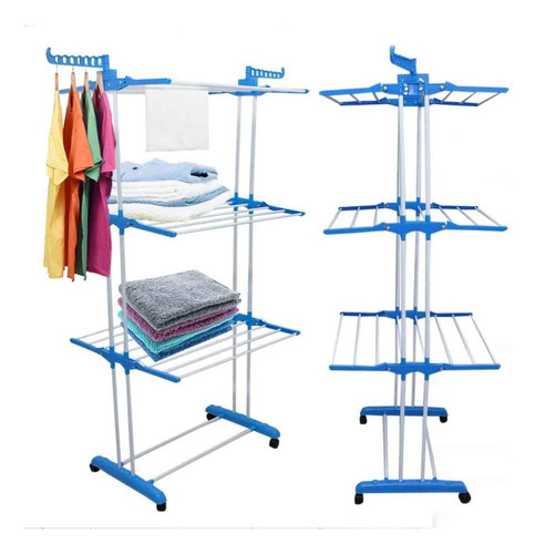 Armario vertical de acero inoxidable de 3 niveles con ruedas, plegable
