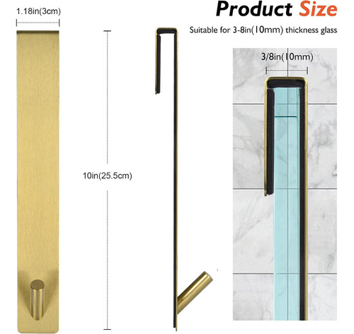 Ganchos Para Puerta De Ducha De Acero Inoxidable 25 Cm