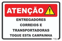 Comprar Placa Entregadores Correios Transportadoras Toque Campainha