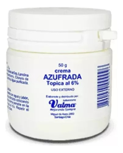 Crema Azufrada 6% X 50 Gramos, Acnè, Dermatitis