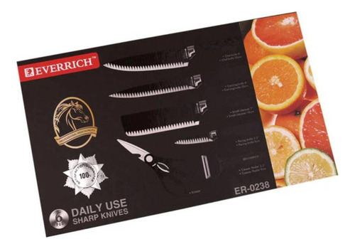Set De Cuchillos 6 Piezas Er-0238a