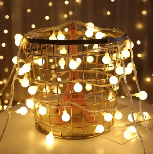 Imagen 6 de 7 de Lámpara Decorativa Con Hilo De Luces Esféricas De 6 M 40led