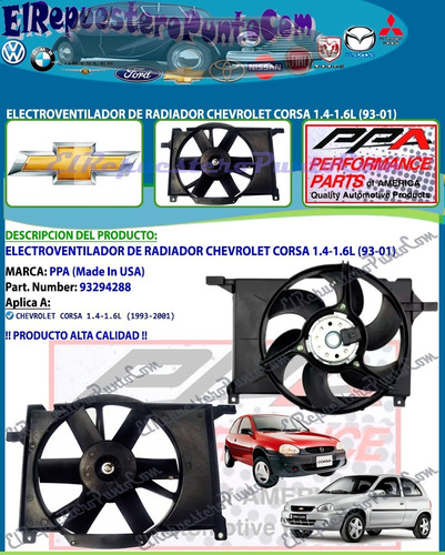 Electroventilador Radiador Chevrolet Corsa 1.4-1.6 (93-01)